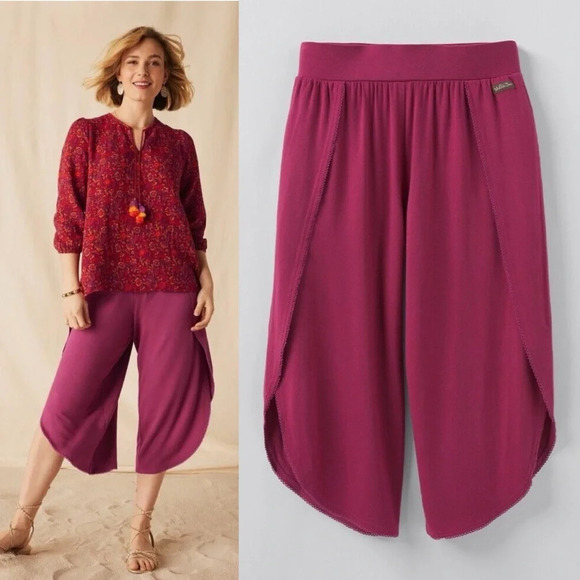 Matilda Jane | Enchanted Garden Crop Pants Blissfully Beachy Tulip - Picture 1 of 8